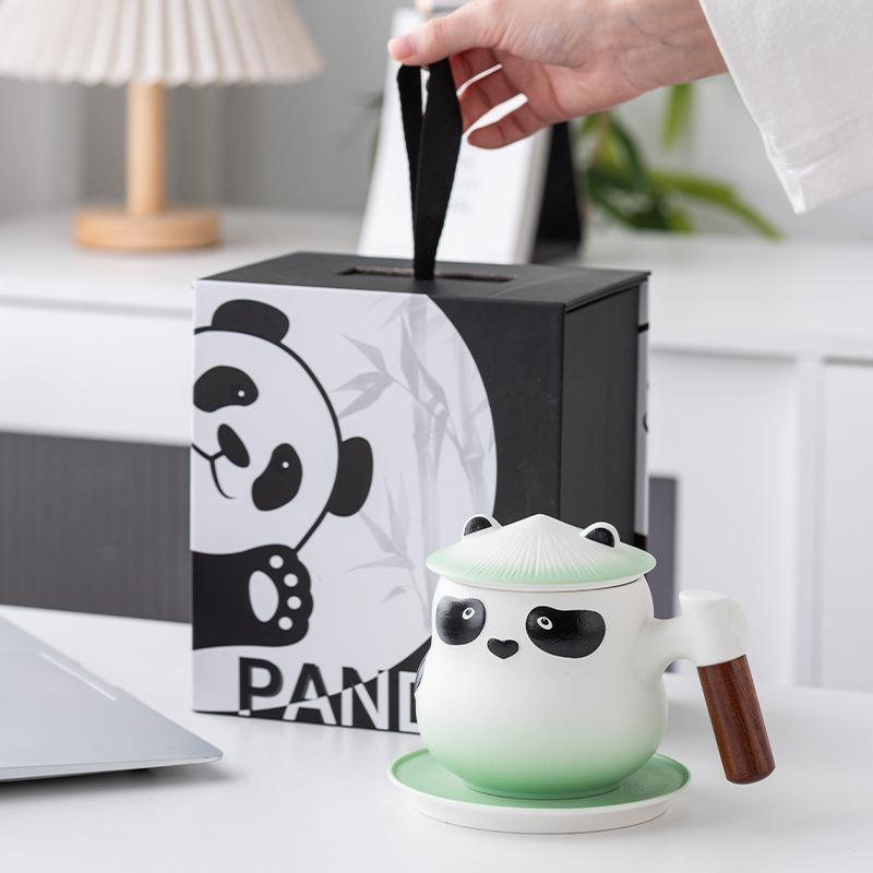 Panda Gift Box Tea Mug Creative Ceramic Tea Separation Cup with Lid Office Gift Filter Water Cup