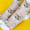 Women Transparent Cute Cat Socks Ladies Japanese Fashion Korean Trendy Summer Thin Crystal Silk Sock Glass Fiber Stocking