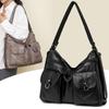 Women's Bag Vintage Shoulder Bag Large Capacity Multi-Pocket PU Soft Leather