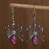 Bohemian Style Spider Design Drop & Dangle Earrings - Fashion Creative Shiny Zinc Alloy with Glass Mosaic for Women Daily Wear
