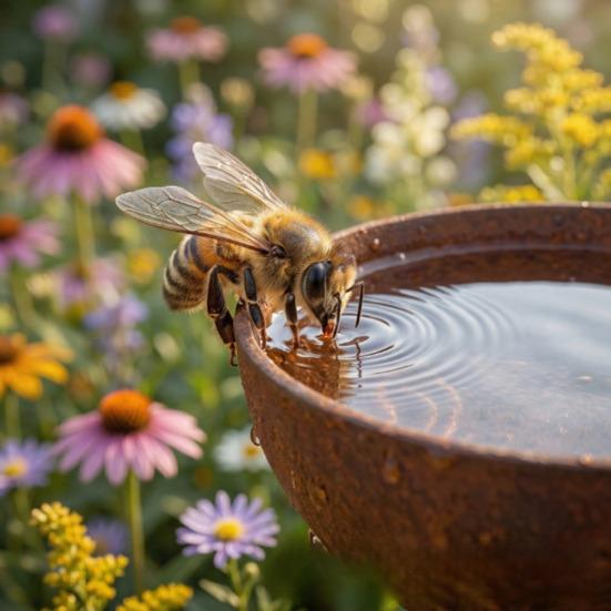 3Pcs Metal Bird Feeder Rust-Resistant Insect Bird Water Bath Drinking Cups Ornament Hanging Outside for Garden Decor