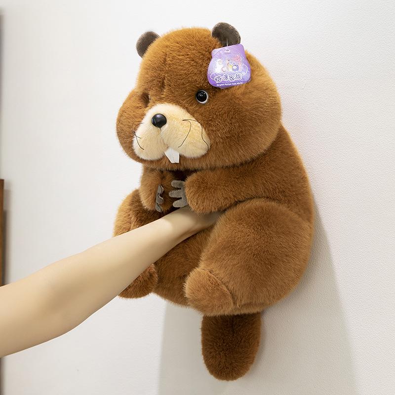 Cute simulation groundhog plush toy throw pillow zoo doll birthday gift cute doll