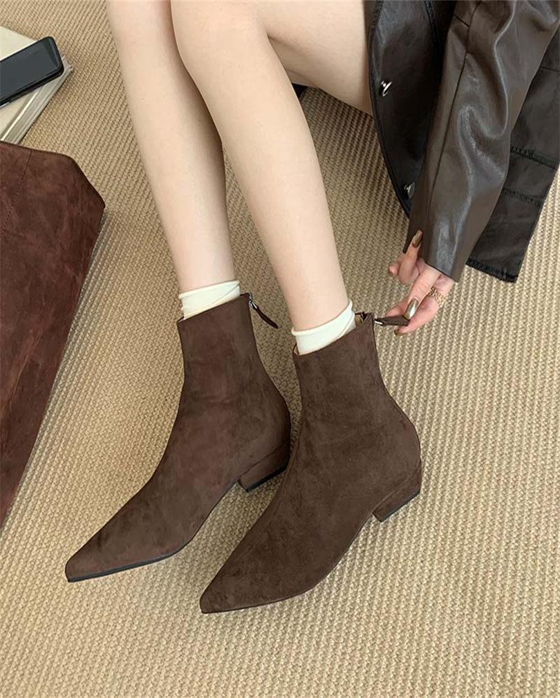 French Pointed Trouser Boots Two Wear Women's Boots 2025 Autumn and Winter New Short Boots Inner Fashion Boots