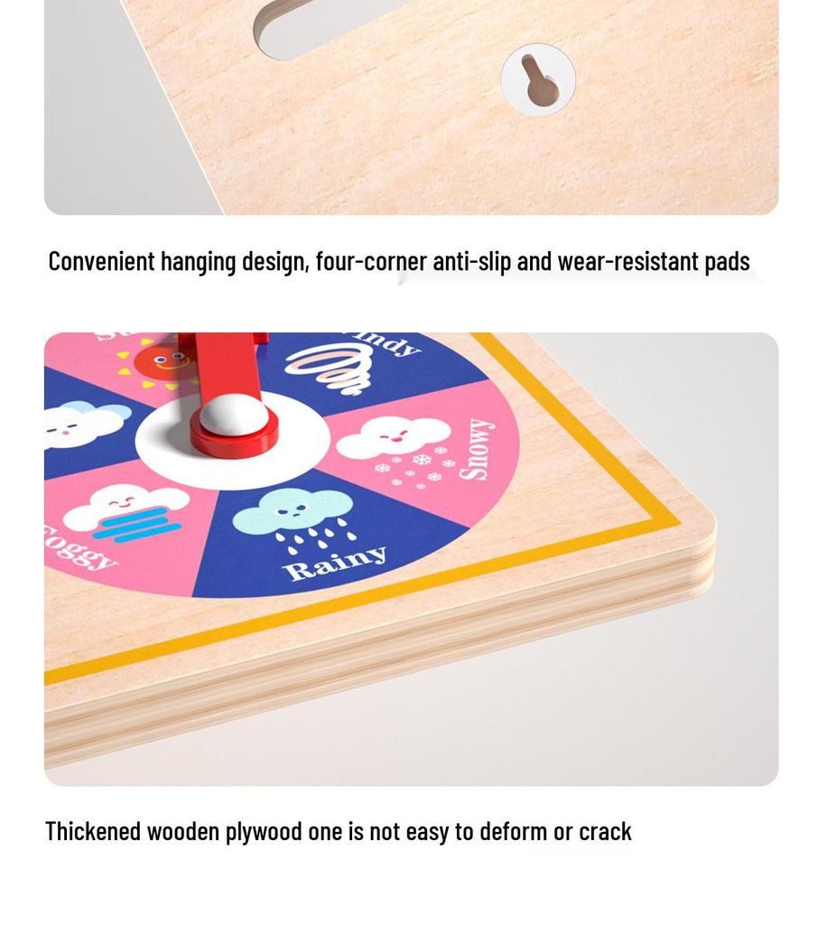 Montessori Learning Toys: Children's Calendar, Weather & Time Puzzle for Ages 3-6