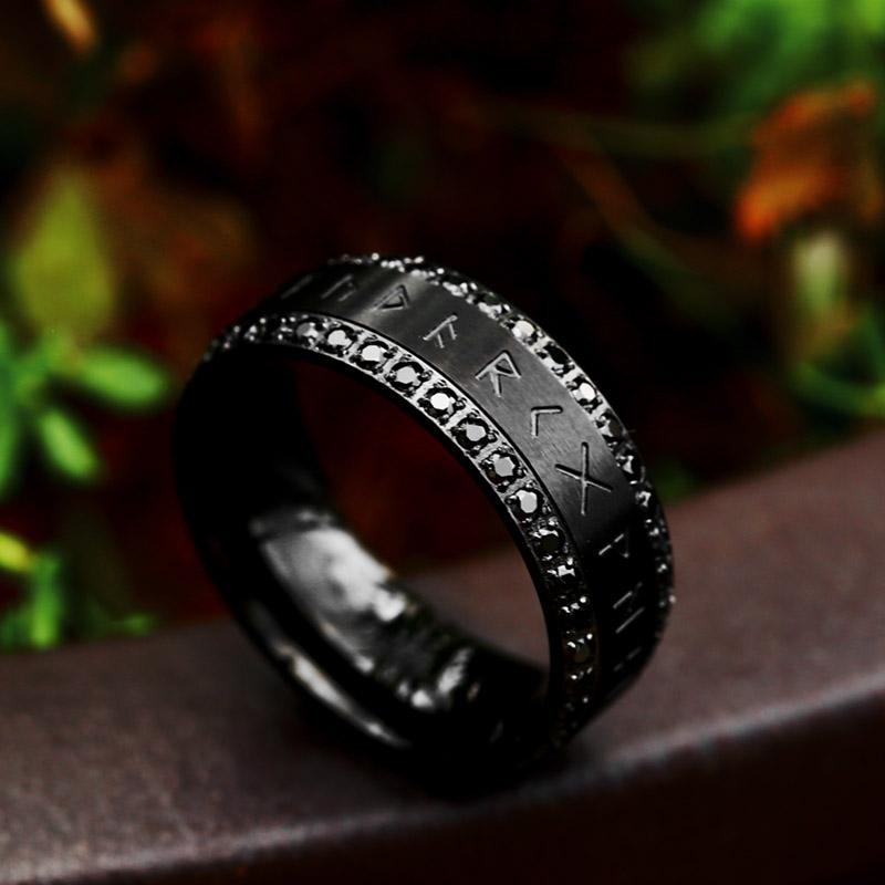 

BEIER 2023 Unique Design 316 Stainless Steel Viking Ordin Runes Ring Zircon Stones Men s Ring Exquisite Engagement Couple Ring 13