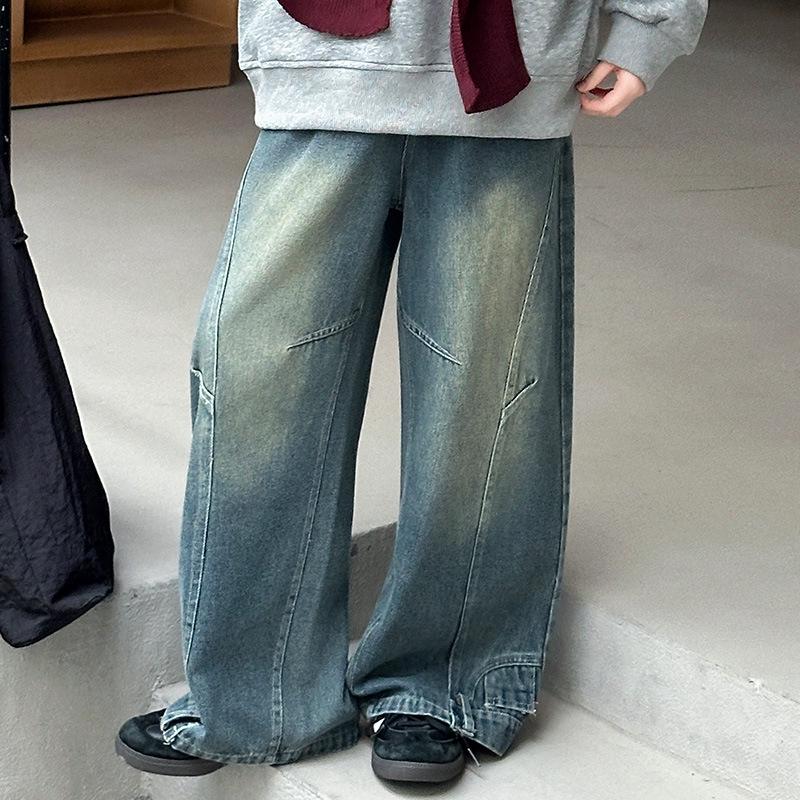 

Girls Spring & Autumn Shawl Sweatshirt Set, 2025 New Style with Fashionable Denim Wide-Leg Pants. Trendy Outfit for Big Girls. 170 cm