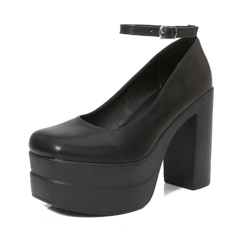 2026 Spring European & American High Chunky Heel Women's Platform Shoes - Waterproof Fashion Show & Banquet Style