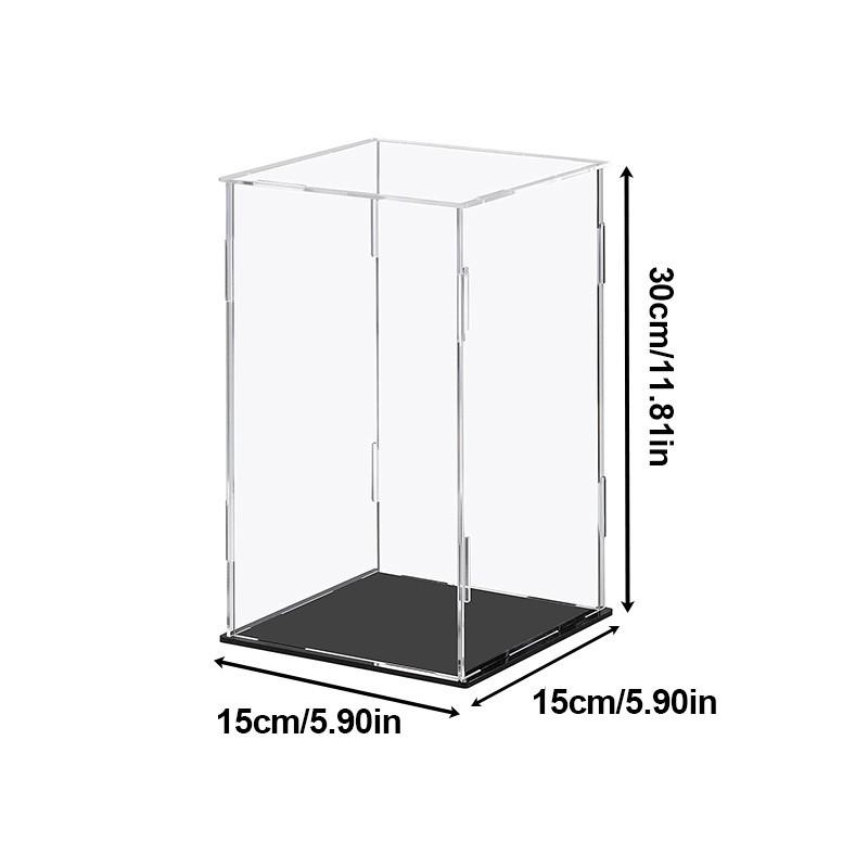 Акриловая витрина разных размеров для коллекционных предметов Сборная прозрачная акриловая коробка Защитная витрина для фигурок Организация игрушек 15*15*30cm