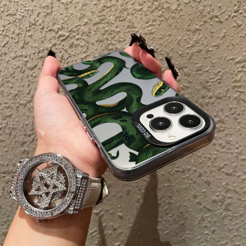 Cool Creative Dark Snake Phone Case for iPhone 16 15 Pro Max 14 13 12 11 Pro Max 13 Mini 14 15 16 Plus Shockproof Back Covers