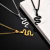 Personalized Stainless Steel Snake Pendant Necklace for Women, Black/Sliver/Gold Color Animal Pendant , Fashion Punk Jewelry
