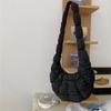 Blue Crossbody Bag Womens Large Capacity Casual Shoulder Cloud Shape Folded Texture