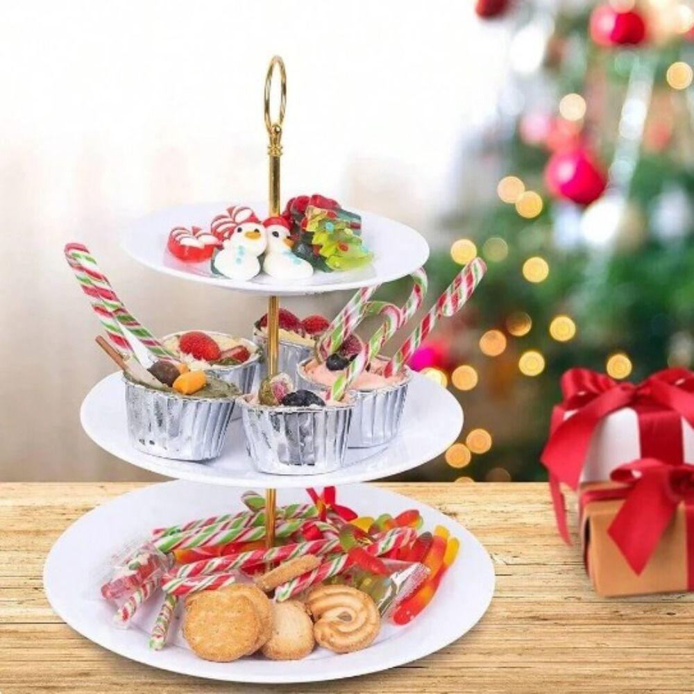 

Поднос для десертов Nordic Cake Пластиковое кольцо для десертов Элегантная 3-х уровневая подставка для фруктов Десерты