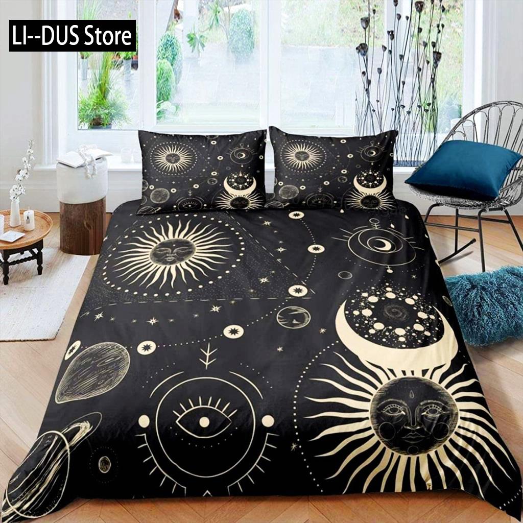 Mandala povlak na peřinu Žluté Slunce Měsíc Bohemský Exotický Dvoulůžkový povlečení Sada Povlečení Pro Teenagery Polyester Dvojité Královna Král Povlak na přikrývku