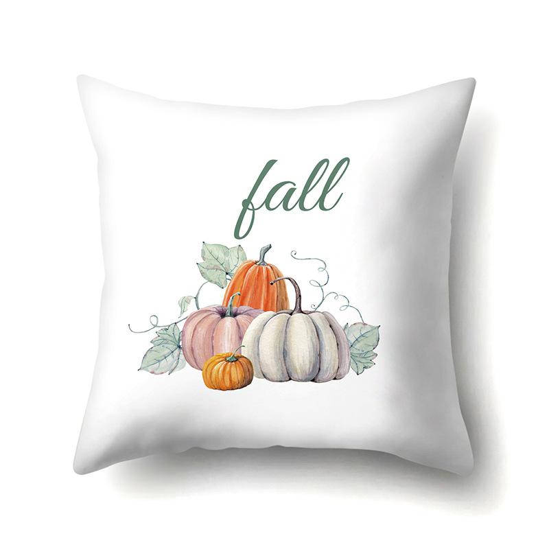 Thanksgiving Pillowcase Blessing Maple Leaf Pumpkin Sofa Cushion Cover Office Home Living Room Pillowcase