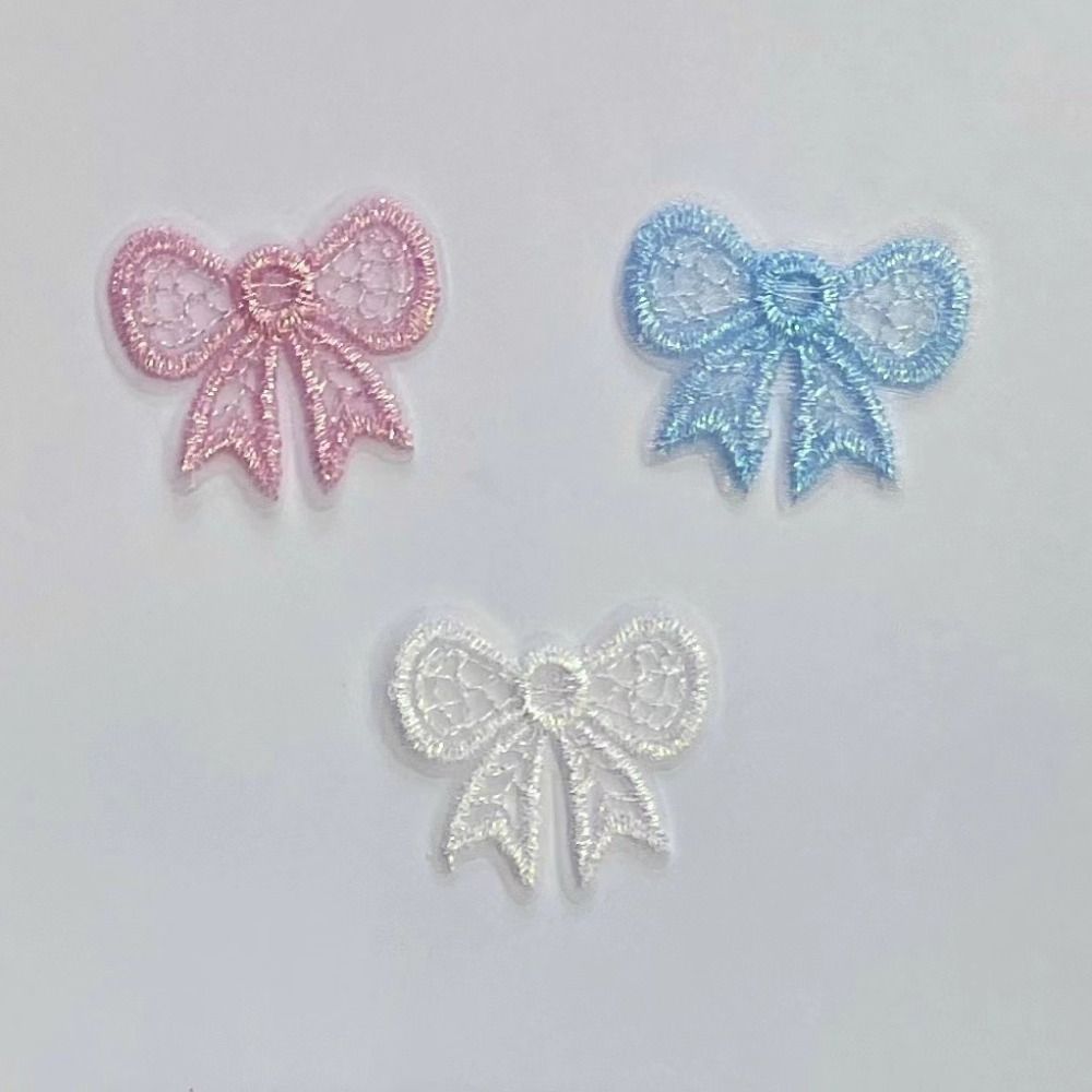 20pcs European Style Bowknot Applique Mini Mesh Embroidery Patch DIY Accessory Material Exquisite DIY Handmade Accessories