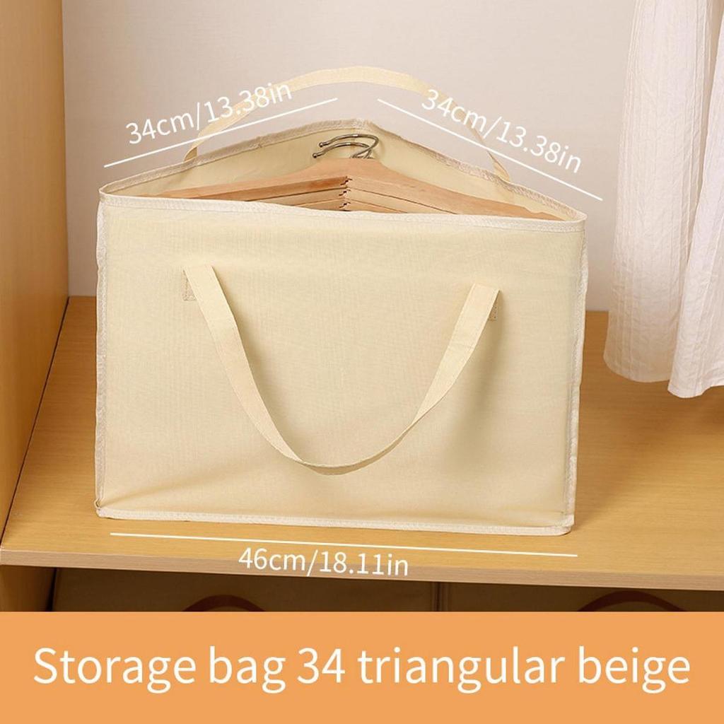 Hanger Organizer, Storage Box with Lid, Waterproof Clothes Organizer Bag And Container Handles,