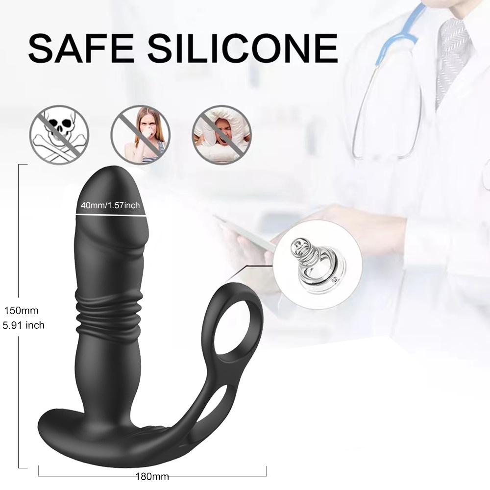 Men's Double Ring Telescopic Prostate Massager with APP Remote Control