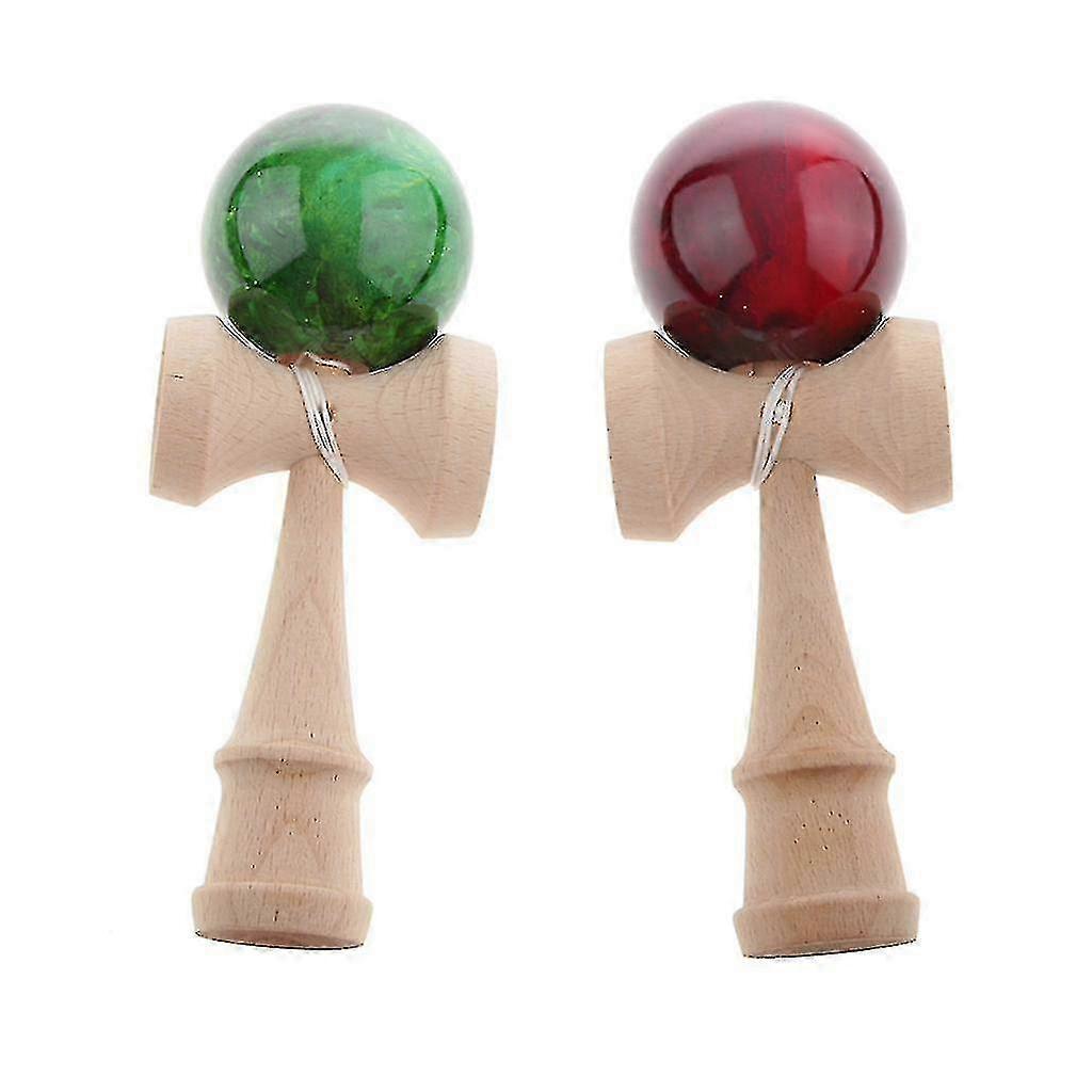 25-26cm Japanese Traditional Wooden Kendama Game - Kids Skill Ball Toys Set