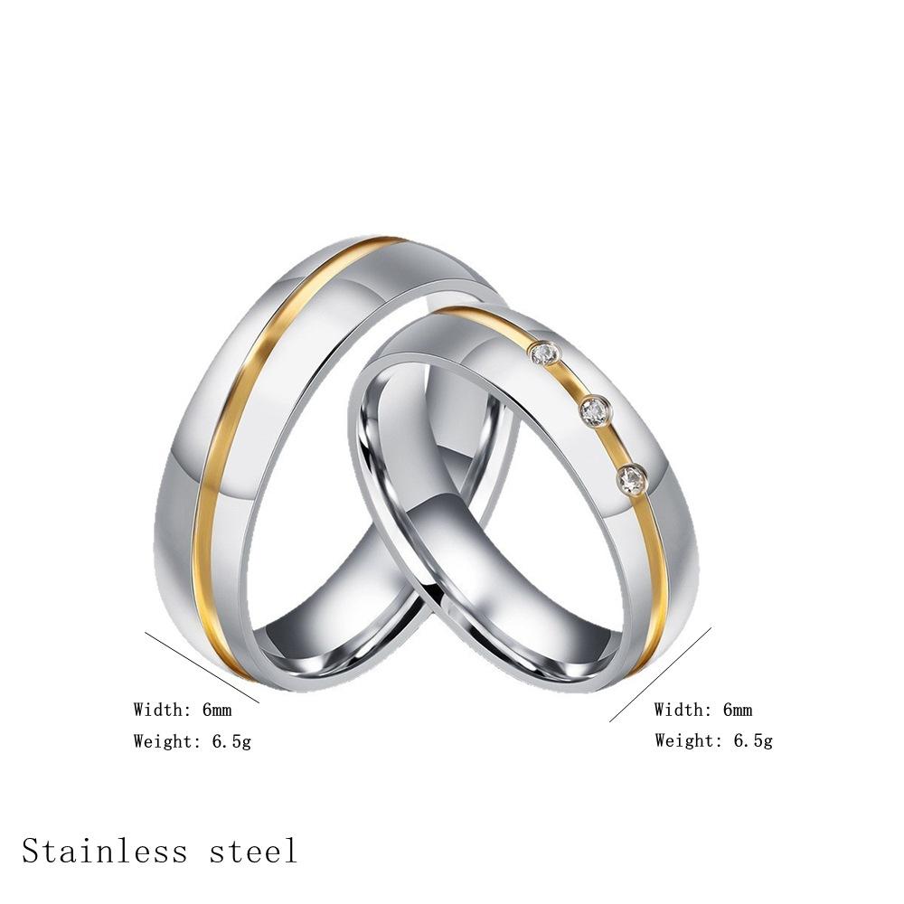 Unisex Classic Stainless Steel Zircon Ring Fashionable Accessory for Men And Women Jewelry Gift