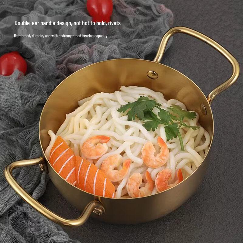 ZISIZ 16cm Stainless Steel Double-Handle Soup Pot