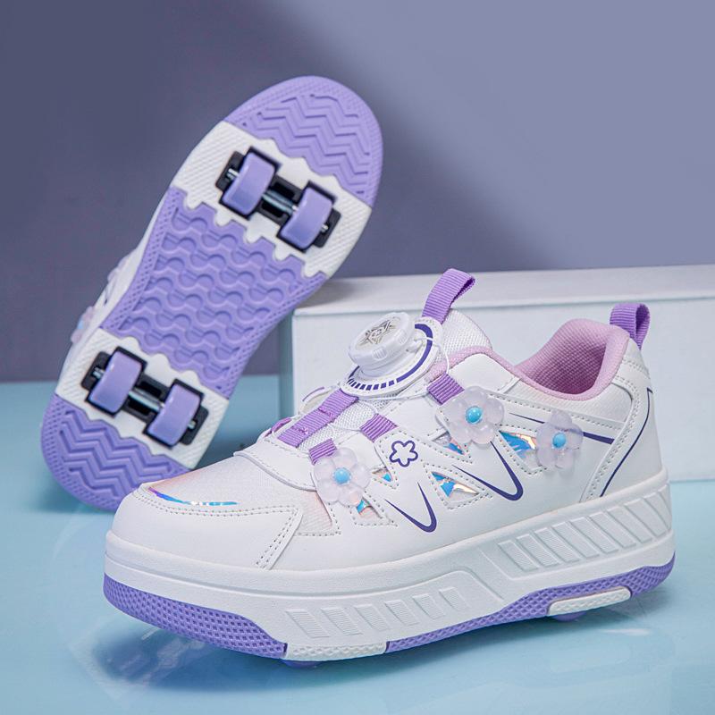Middle Child Runaway Shoes Roller Skating Boy Classmate Double Wheel Burst Shoes Student Skates Girls Four Wheels With Lights