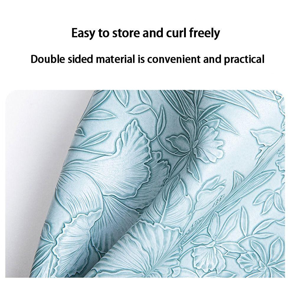 High Quality Rectangle Placemats Anti Slip 3D Flower Carved Dining Table Place Mats PU Leather Oilproof Coaster El