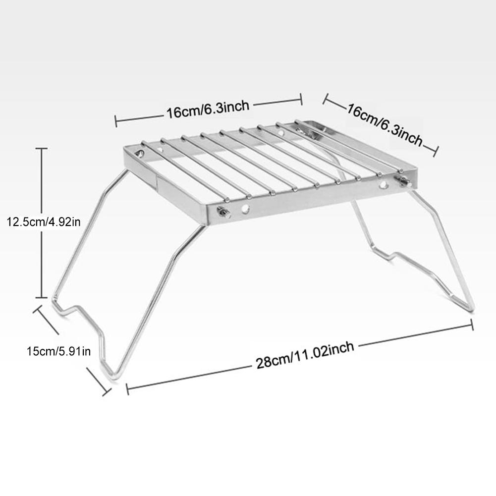 Outdoor Foldable Stove Holder Cookware BBQ Rack Stainless Gas Stoves Bracket Portable Campfire Grill Grate Outdoor Stove Supply