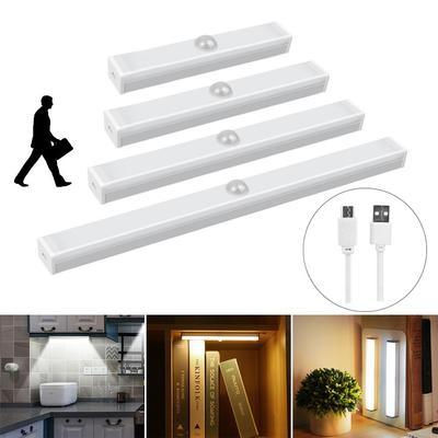 USB Rechargeable LED Night Light With Motion Sensor Switch Magnetic Strip LED Cabinet Light Lamp For Kitchen Table PIR Sensor Night Lamp
