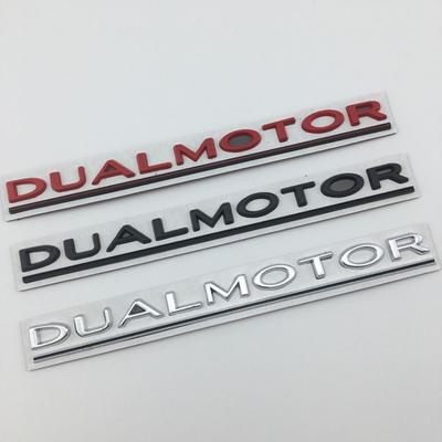 3D Metal DUAL MOTOR Logo for Model 3 S X Roadster P75D P85D P90D P100D Car Rear Trunk Sticker Emblem Letter Badge Styling Accessories