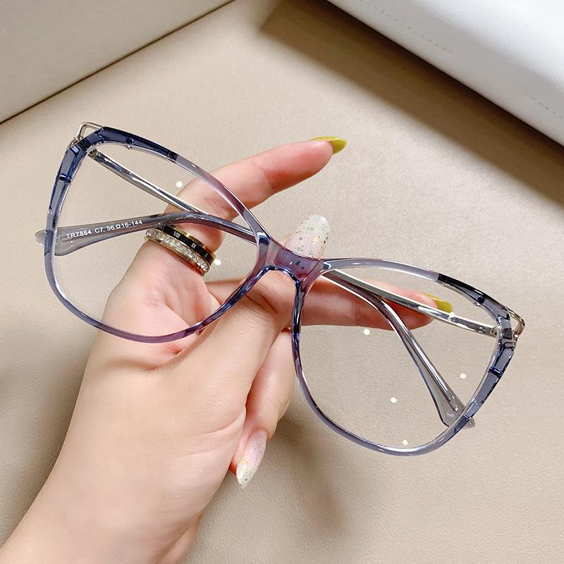 Fashion Luxury Cat Eye Glasses for Women Men Vintage Eye Protection Glasses Optical Computer Goggles Big Frame Eyeglasses