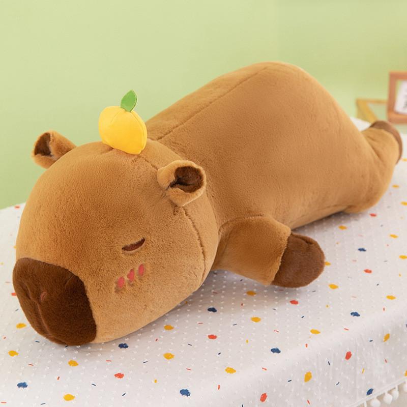 Plush Lounge Capybara Pillow Cozy Bedrest Companion Snuggle Sleep Stuffed Toy