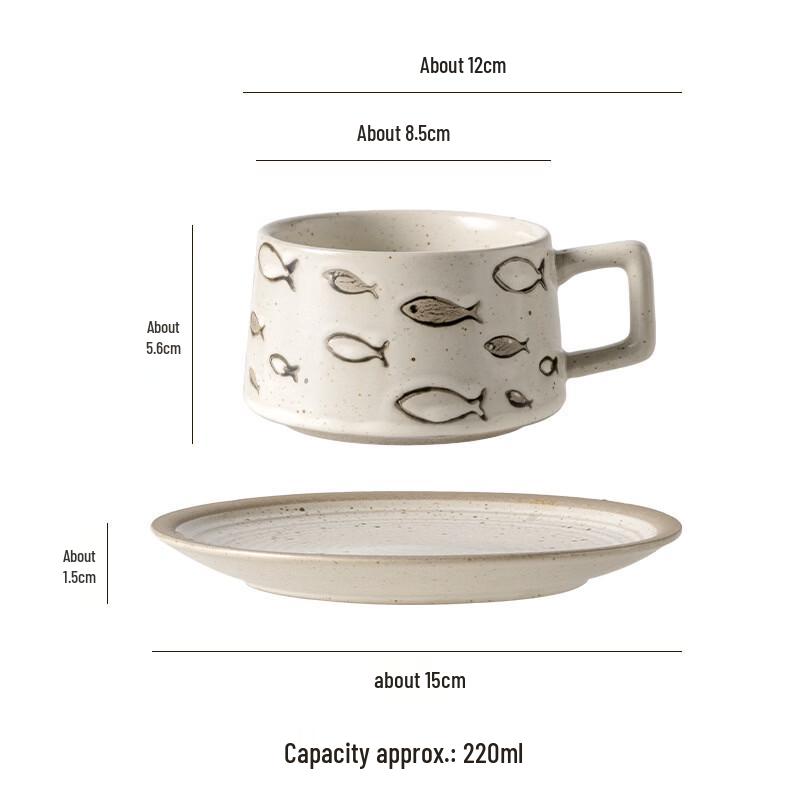 

Japanese Coarse Pottery Coffee Mug & Saucer Set