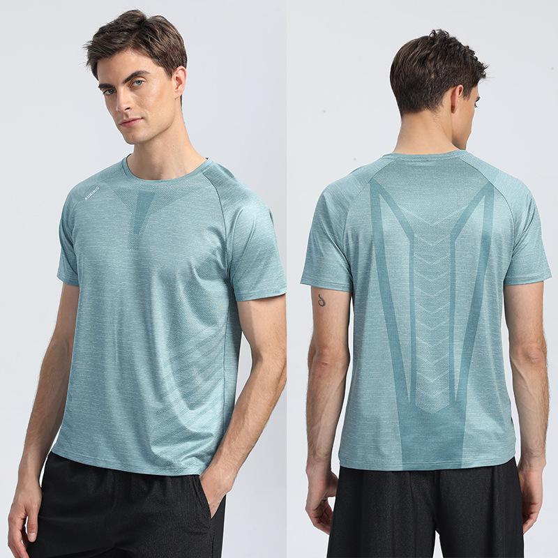 Men's Summer Quick-Dry Short Sleeve Round Neck Sports T-shirt for Running & Fitness