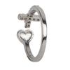 Cross Peach Heart Open Ring Fashionable Finger Ring Adjustable Open Rings Female Jewelry Gift