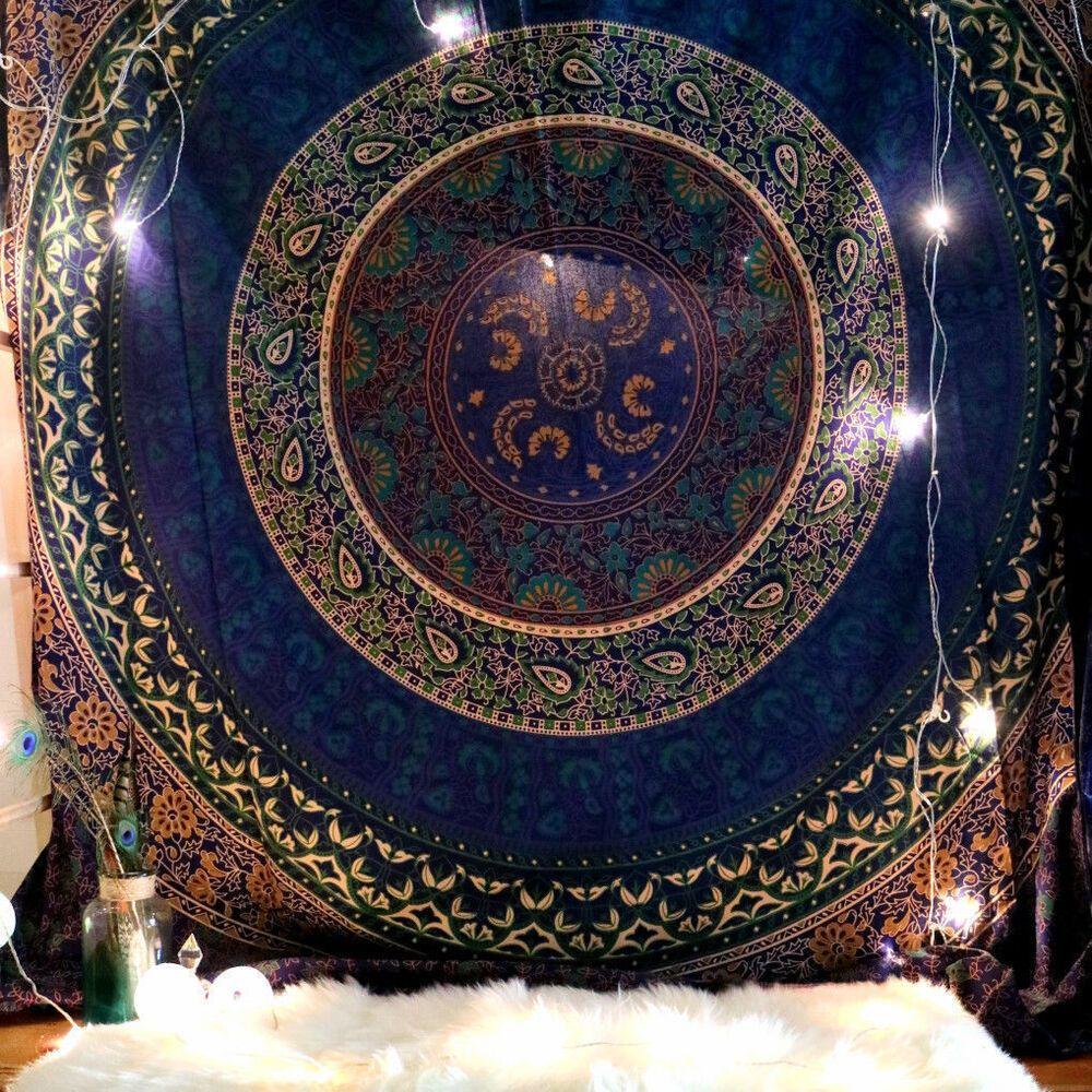 Tapestry of a large Indian mandala 75x100