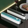 Wall Mounted Wrap Holder Plastic Dispenser with Slider Cutter, No-Drill Mount Magnetic Cutter Tool Cling Film Refillable Food for Kitchen Universal