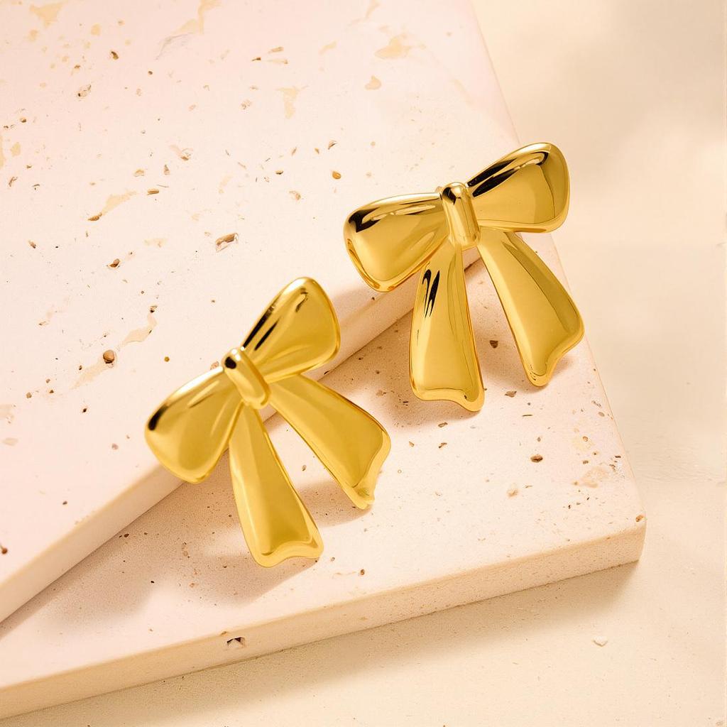 Geometric Irregular 18k Gold Titanium Steel Earrings for Women