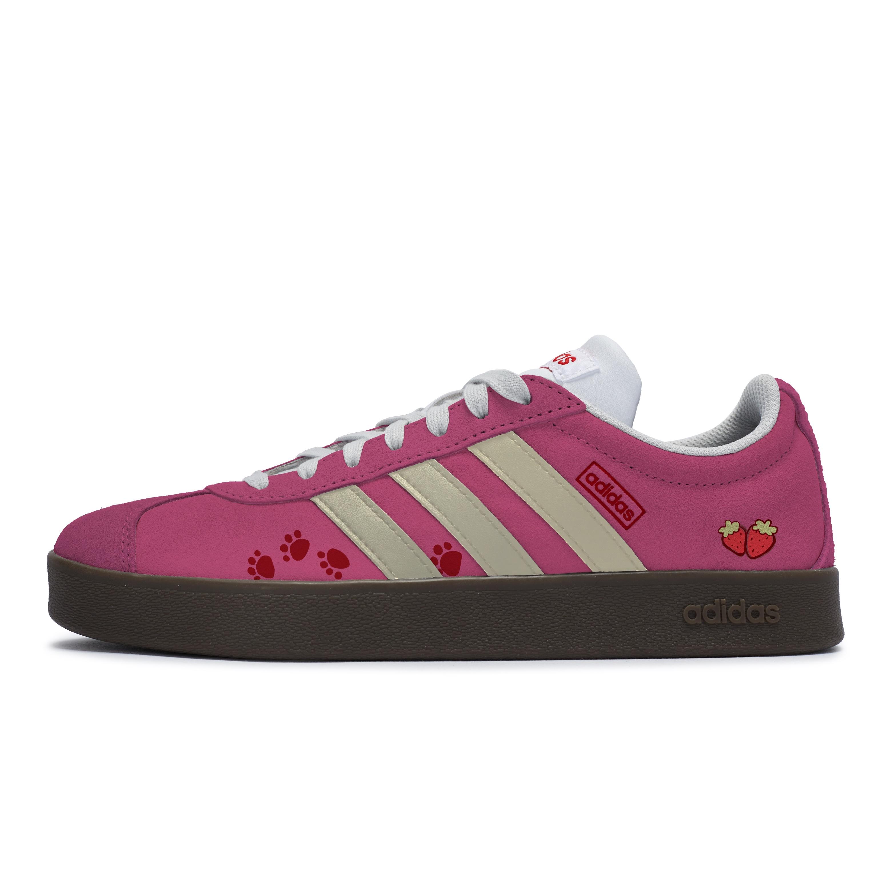 

Adidas Neo Vl Court 811 Manufacturing, Strawberry Cute Paws Low top Skateboard Shoes Unisex Pink HQ1802(Team80-)