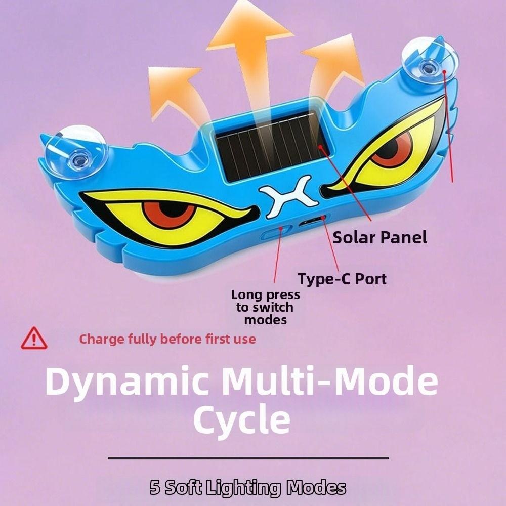 Wireless Solar Powered Demon Eye Car Light Suction Cup Smart LED Lights Cool EYE Ambient Lights