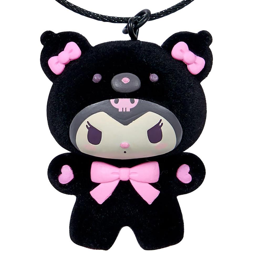 Sanrio Kuromi Flocked Keychain 387690 (Black Animals)