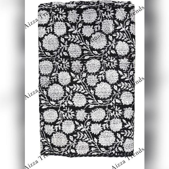 Aizza Trends Cuvertură Kantha din Bumbac Pur Imprimat Lucrată Manual - Aspect Tradițional Cuvertură de Pat Kantha Gudri - Gudri Vintage Cusute Manual