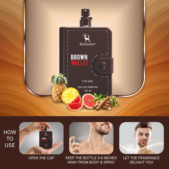 Ramsons - BROWN WALLET Eau De Parfum | 100 ML | | TN - Pineapple, Bergamot, Grapefruit | MN - Cardamom, Coriander| BN - Musk, Sandalwood, Vanilla