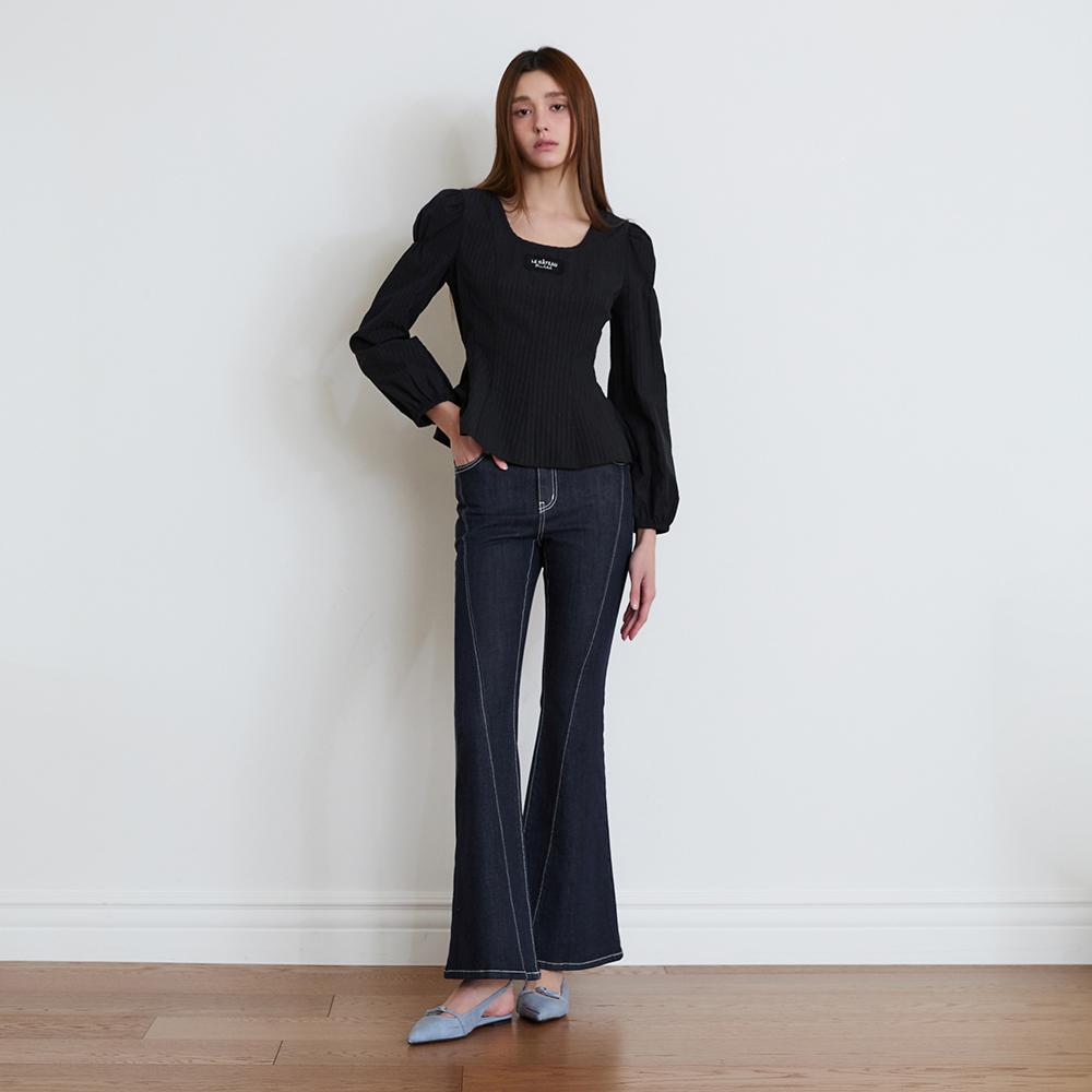 Egoiseuteu [Blue Label] Lace Stretch Denim Bootcut Pants Es2Odp02