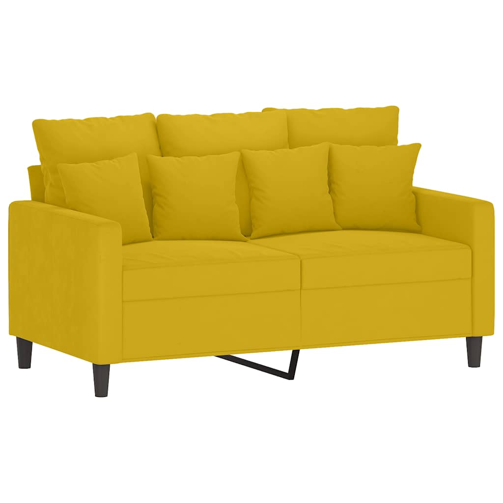 Vidaxl 4-Cz. Relaxation Set With Cushions, Yellow, Velvet