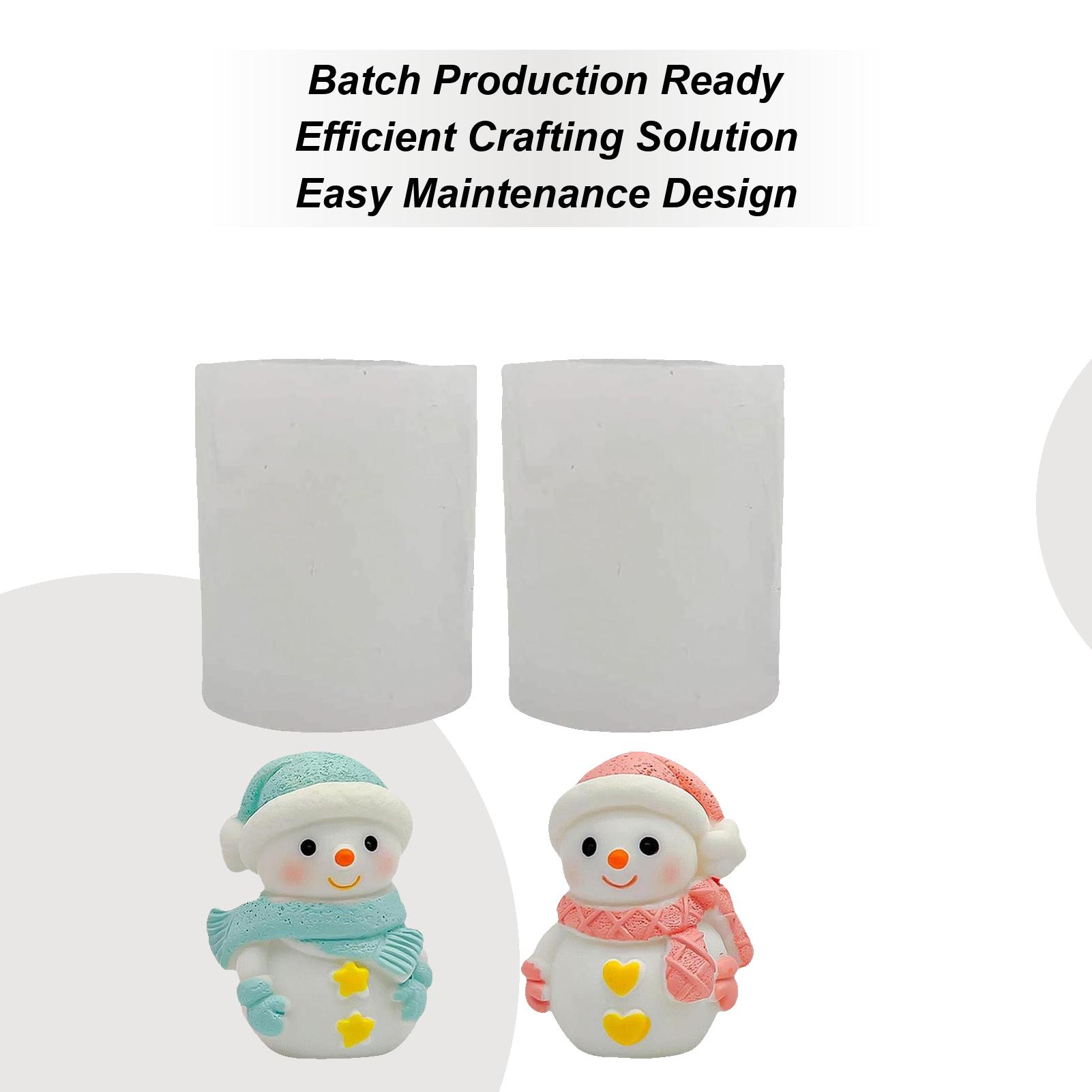 Mini Christmas Snowman Silicone Molds with Heart and Scarf Design, Christmas Series Snowman Candle Silicone Molds, Exquisite China Mainland