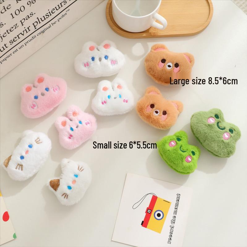 Adorable Plush Bear & Rabbit Brooch Keychain for Kids & Women - Cute Bag or Pin Accessory