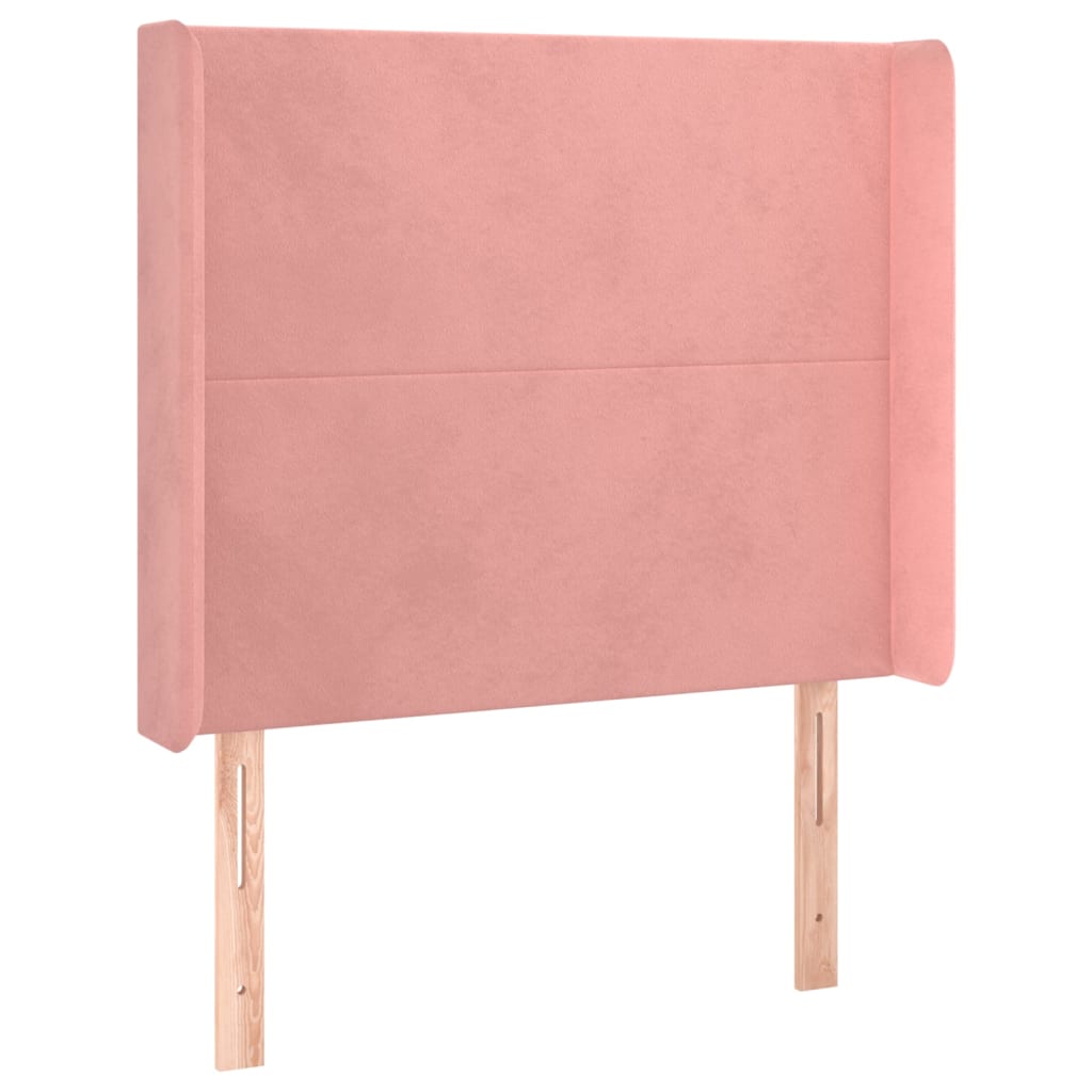 Headboard with Ears Pink 83 X 16 X 118 128 Cm Velvet