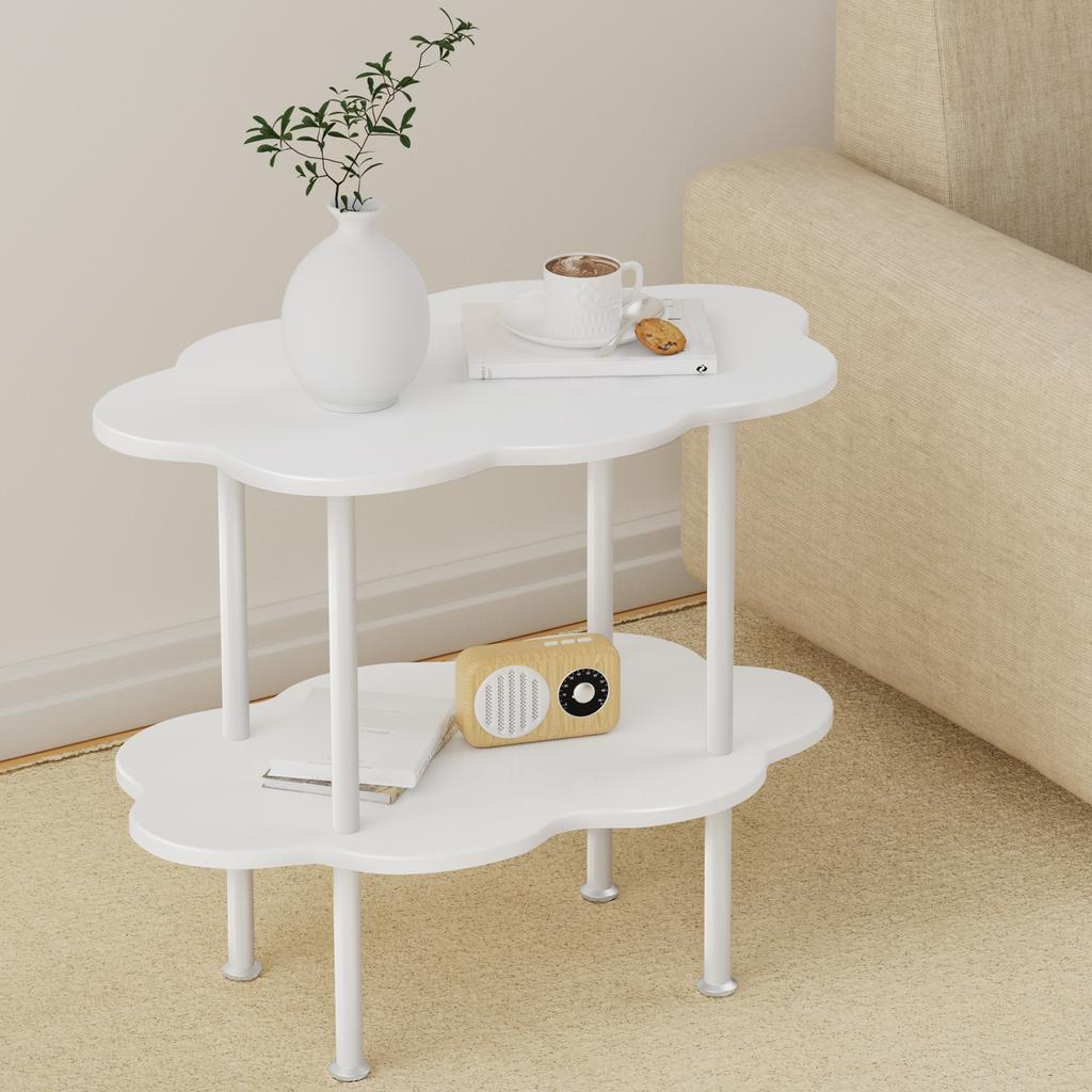 Dvoupatrový odkládací stolek ve tvaru květu Moderní styl lehké luxusní Malý konferenční stolek Obývací pokoj Přenosný Domácí Kompaktní Čajový stolek