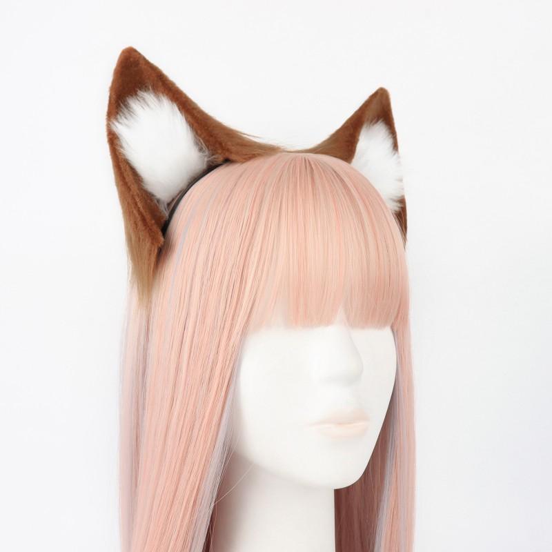 Handmade Plush Fox Ear Headband Cosplay Accessory Anime Conventions Unisex