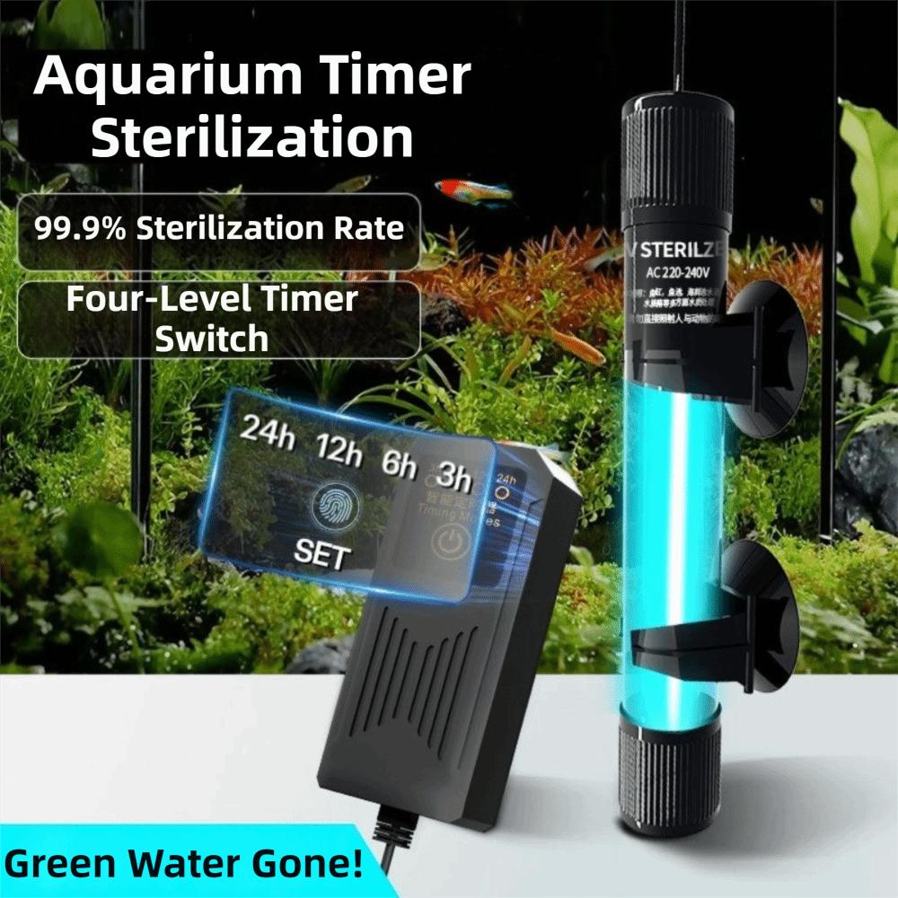 Four Speed Timing Fish Tank UV Sterilization Lamp Submersible Water Purification Lamp  Aquarium